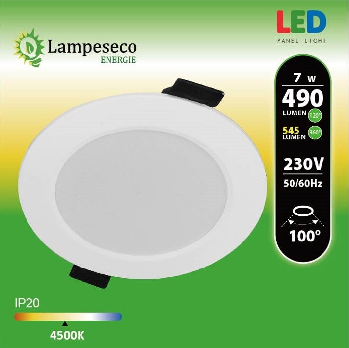 Spot Encastrable LED Downlight Panel Extra-Plat 7W Blanc Neutre 4200-4500K - 2