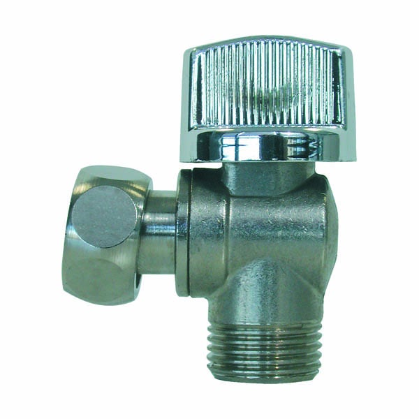 Robinet d'arrêt WC 1/4 tour équerre chrome Mâle Femelle 3/8