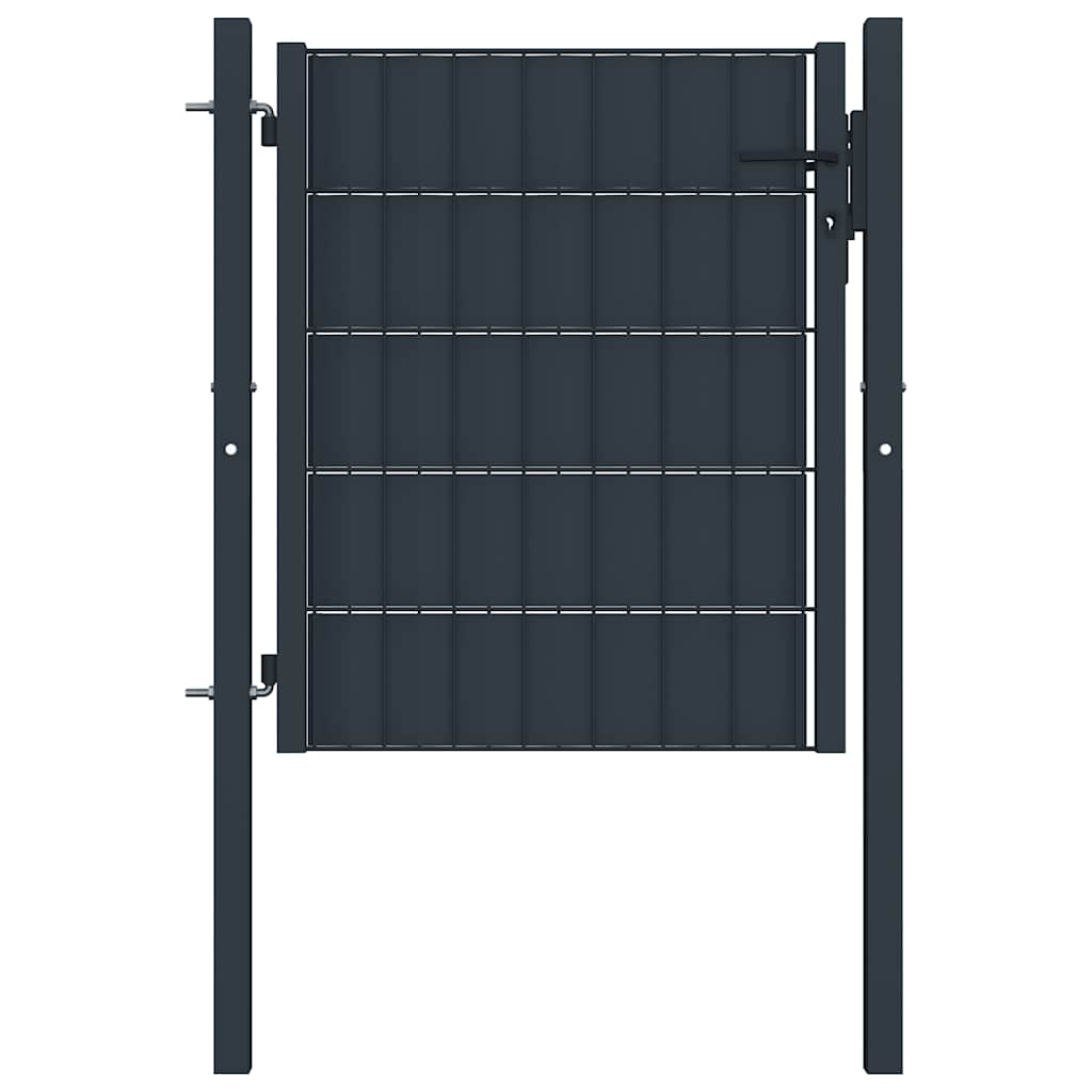Vidaxl Puerta De Valla De Pvc Y Acero 100 X 100 Cm Antracita Pvc, Leroy Merlin