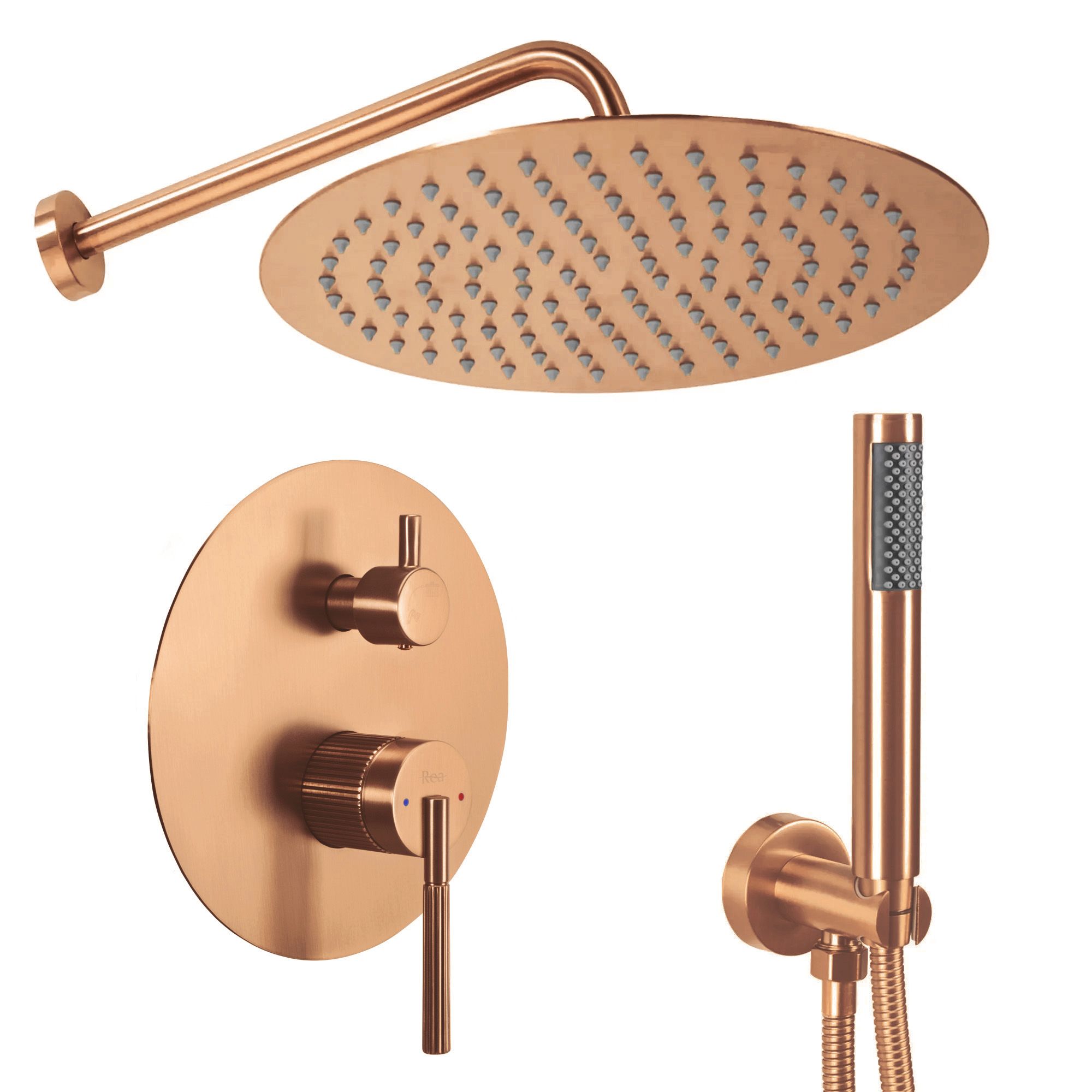 Rea Set De Dus Incastrat Argon Brush Copper + Box