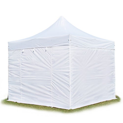 3x3m gazebo pieghevole PVC ignifugo con 4 laterali, PROFESSIONAL alluminio, bianco