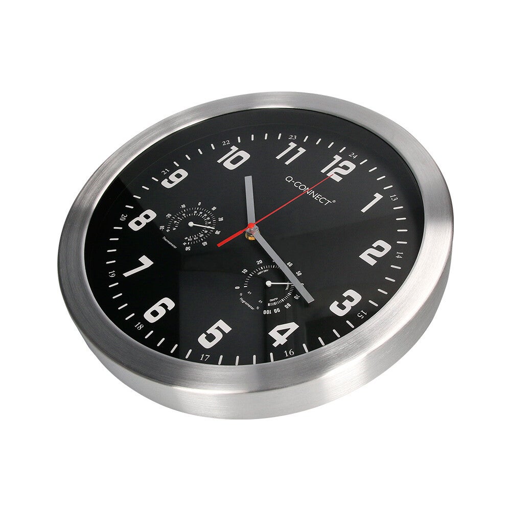 Q-connect horloge murale - Métallique - Diamètre 35 cm - Noir - 4
