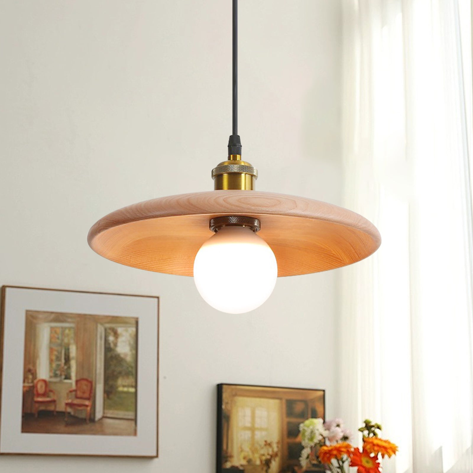 Lampa wisząca, żyrandol z 2 żarówkami, lampa sufitowa w stylu vintage, lampka nocna, 3 regulowane temperatury barwowe, regulowana wysokość - 4