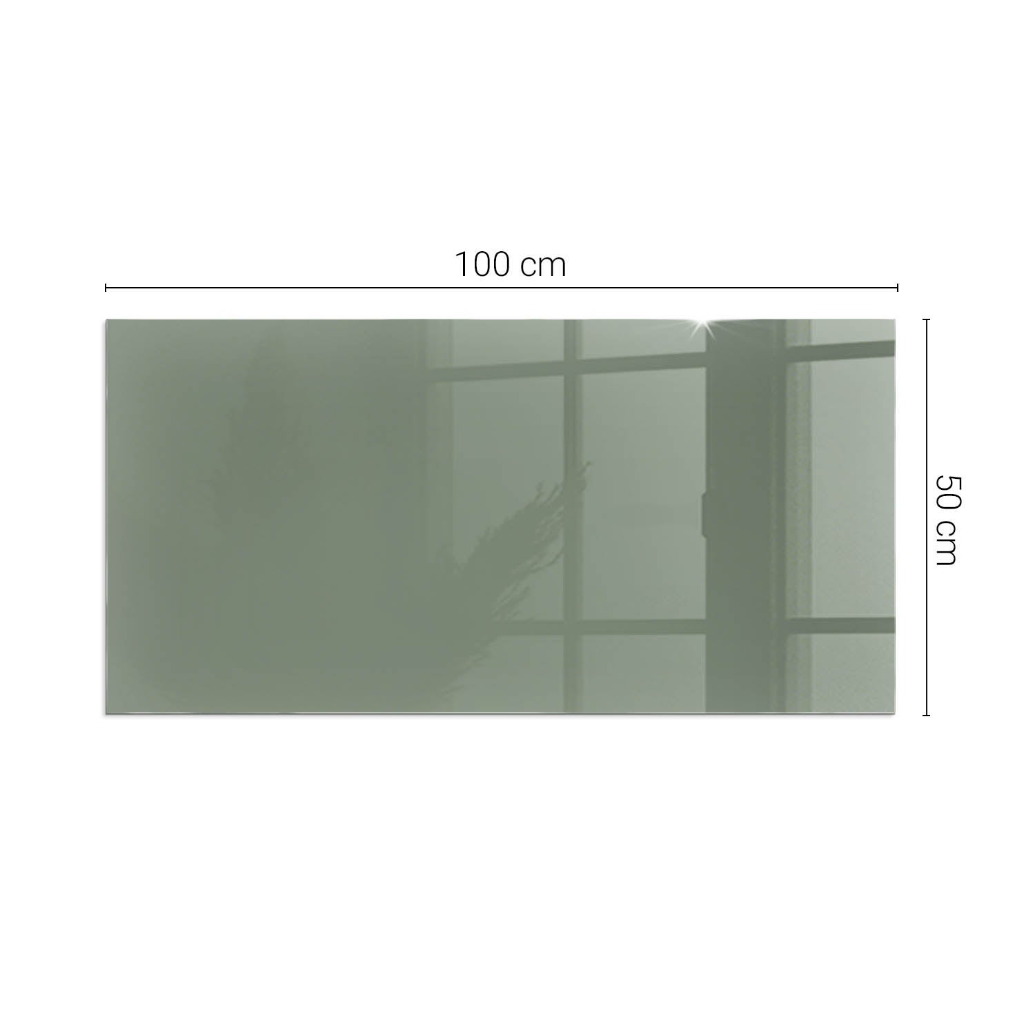 Prostokątna płyta szklana ochronna pod piecyk, kominek - 100x50 cm - Kolor Oliwkowy - TULUP - 2