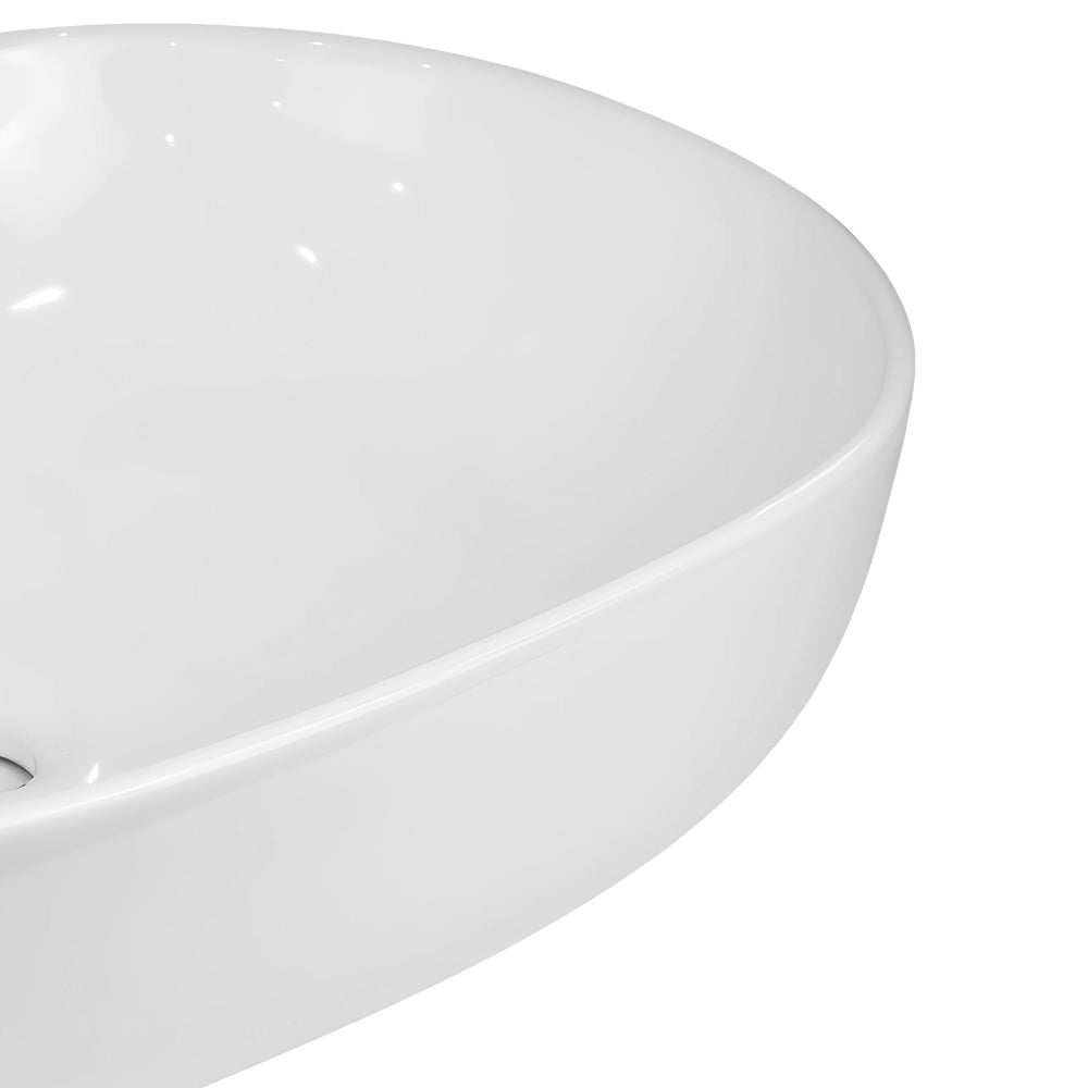 Lavabo da appoggio ceramica bianco ovale arredo bagno lavandino 60x40x15 cm *** finitura- : lucido - 2