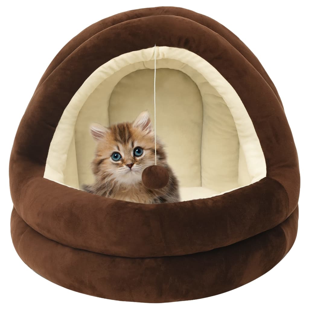 Cuccia Per Gatti A Due Piani DownyPaws 50x33x50 Cm: Castello Gioco In Feltro Beige Con Protezione Per Unghie