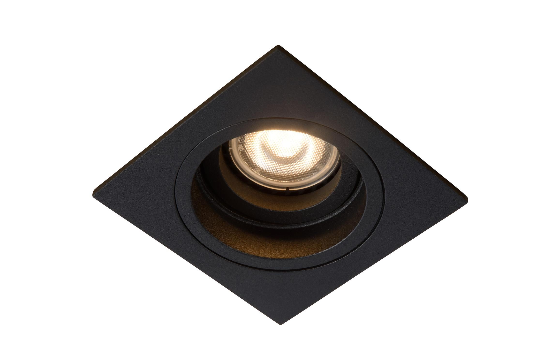Oprawa sufitowa wpuszczana oczko Embed czarna 1xGU10x42W kwadratowa IP20 wym: 9,1 x 9,1 cm metal Lucide