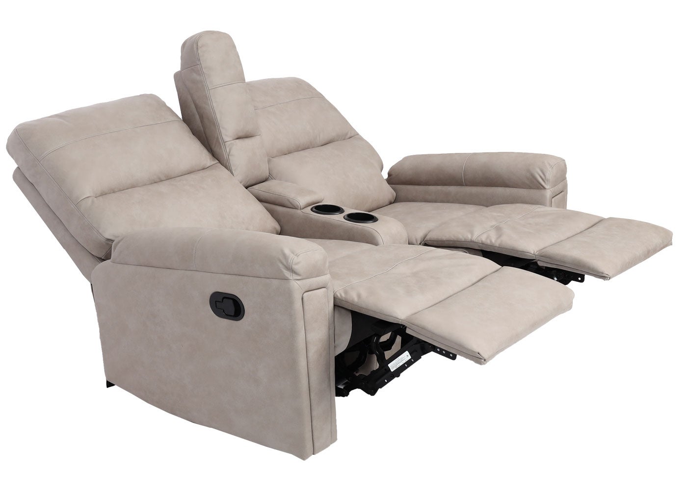 Poltrona da cinema 2 posti HWC-K17 regolabile tessuto grigio chiaro - 5