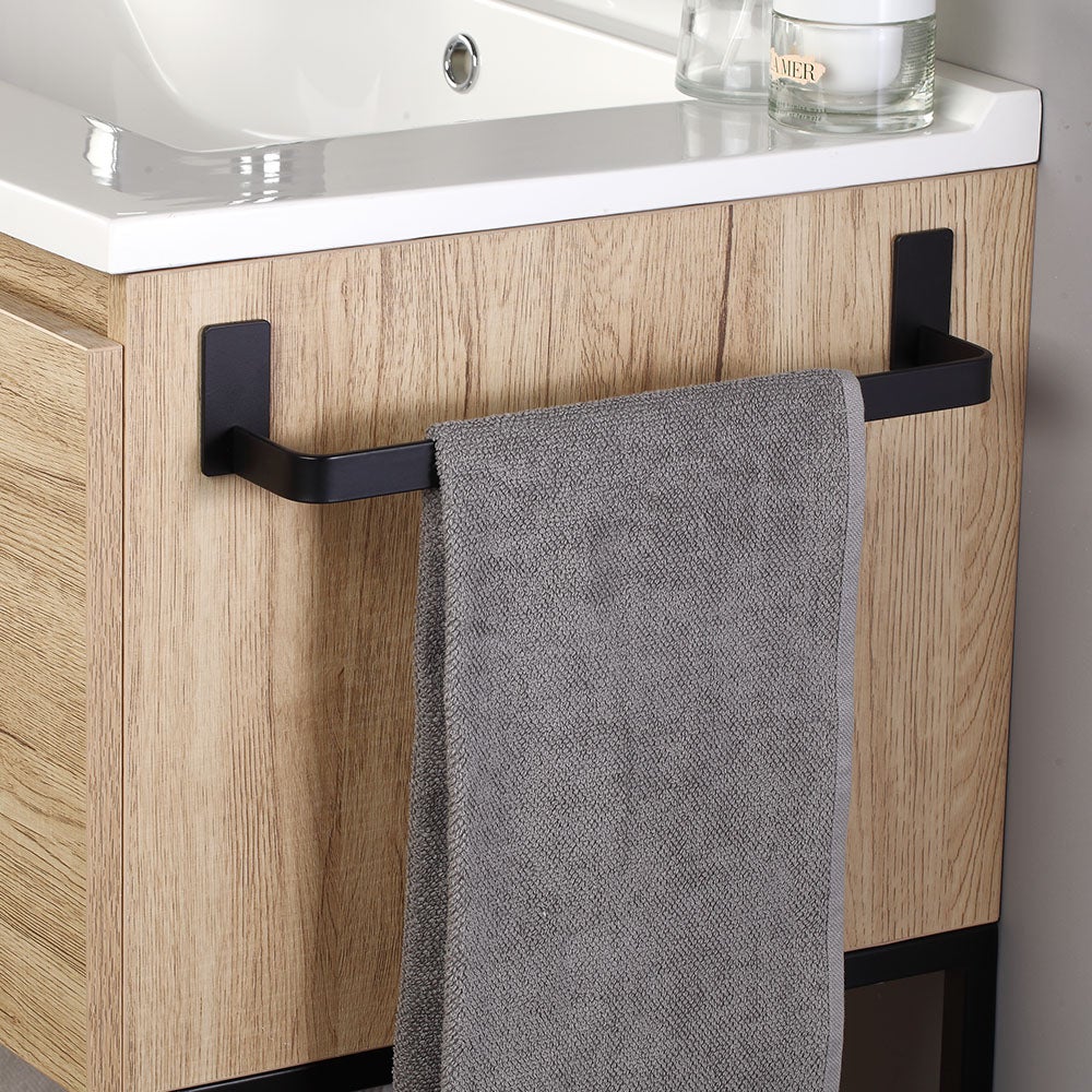 Porta Asciugamani Senza Fori Montaggio Portasciugamani Autoadesivo 30 Cm Nero - Acciaio Inox 304, Distanza Muro 6 Cm, Per Bagno, Cucina, Ufficio Porta Anelli