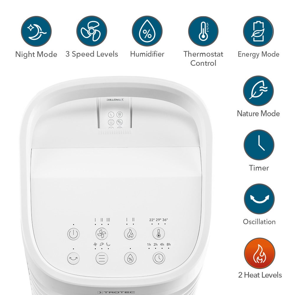 TROTEC PAE 19 H - Rafraîchisseur d'air 4 en 1 : rafraichisseur, chauffage, humidification et ventilation - 118m3/H - 4