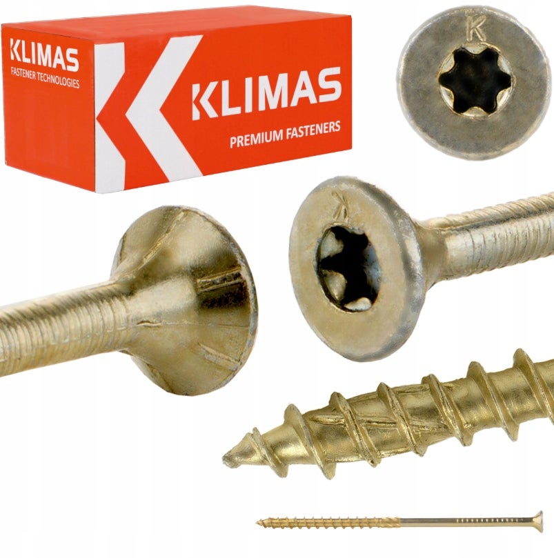 Wkręty do drewna 8x220 mm 50 szt. TORX ciesielskie stożkowe Klimas WKCS
