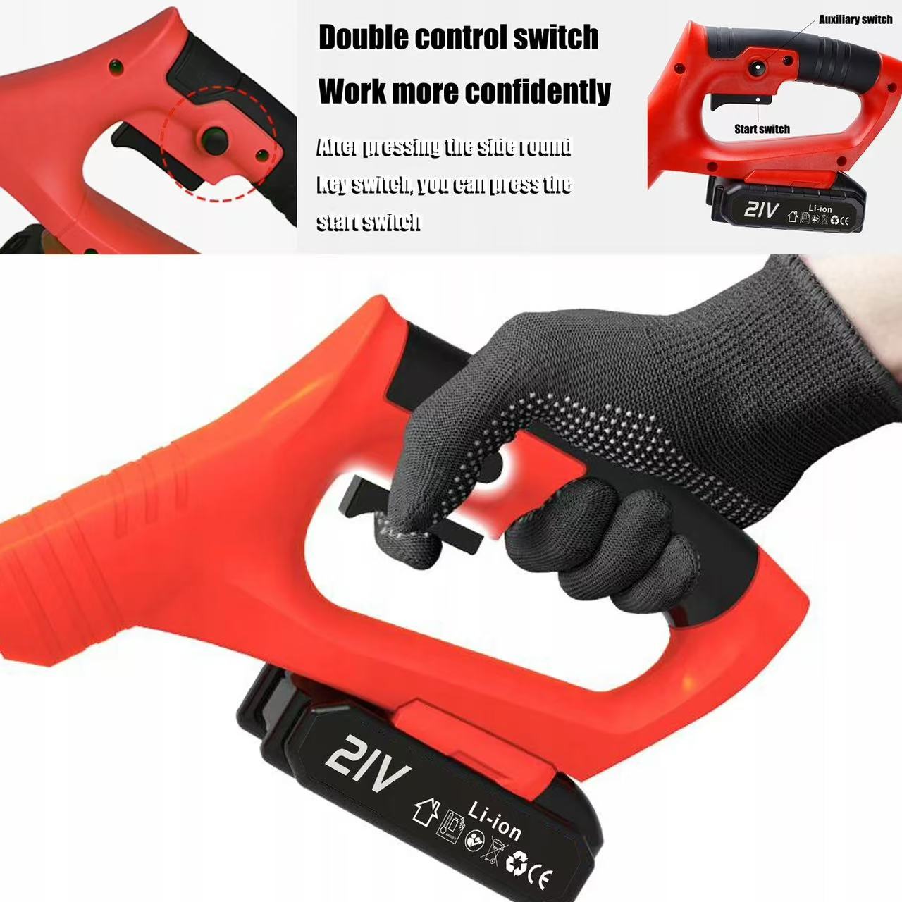 Spazzaneve elettrico, pala da neve a batteria, 21 V, spazzaneve senza fili per cortili e terrazze. - 7