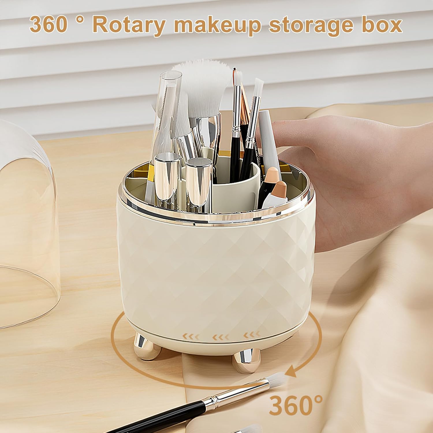 360° Rangement Pinceaux Maquillage avec Anti Poussière Couvercle Organisateur Cosmétique Support de Pinceaux de Maquillage pour Pinceau - 4