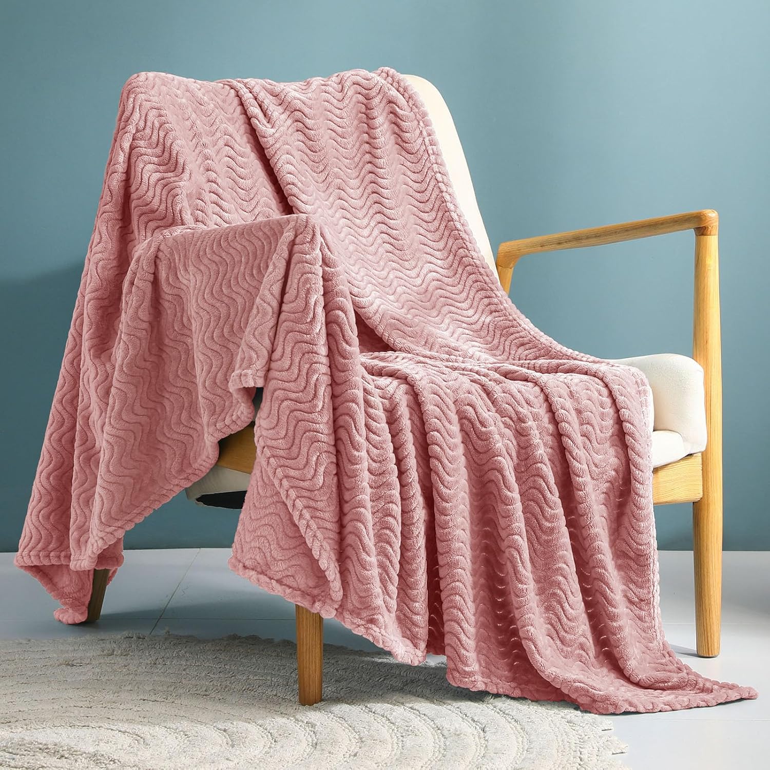 Coperta In Microfibra Fenicotteri E Foglie Di Palma - Stile Tropicale Rosa, Morbida E Leggera, 162x150 Cm - 3