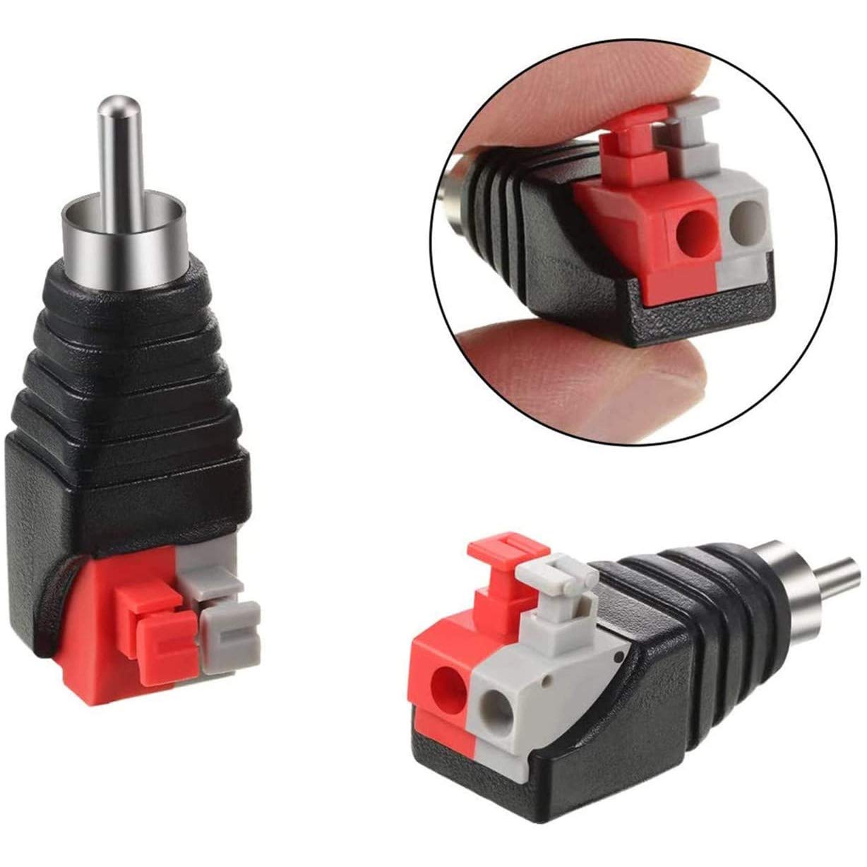 5 pz RCA maschio a 2 morsetti a vite altoparlante Phono AV audio video a molla tipo di pressa Balum connettore adattatore saldatura gratuito