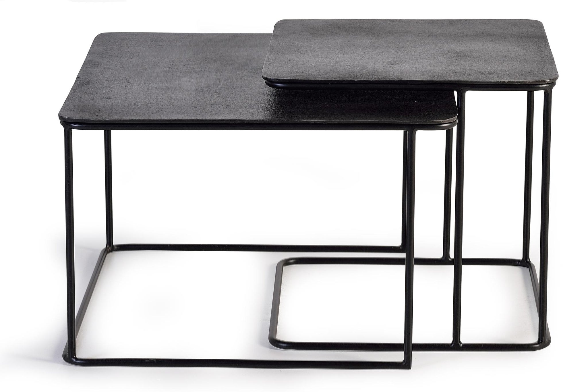 Duże metalowe stoliki kawowe 62 cm, małe 46 cm w stylu vintage industrialnym - 41x62x62 GYC