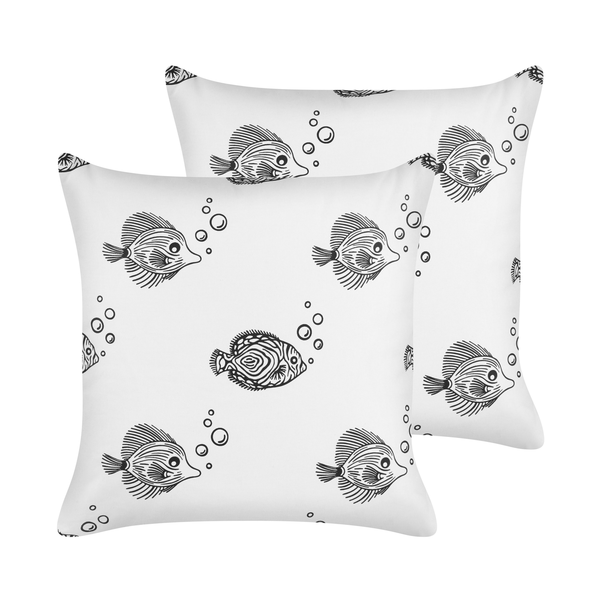 Beliani conjunto de 2 cojines tweedia algodón 45 x 45 cm infantil animal blanco