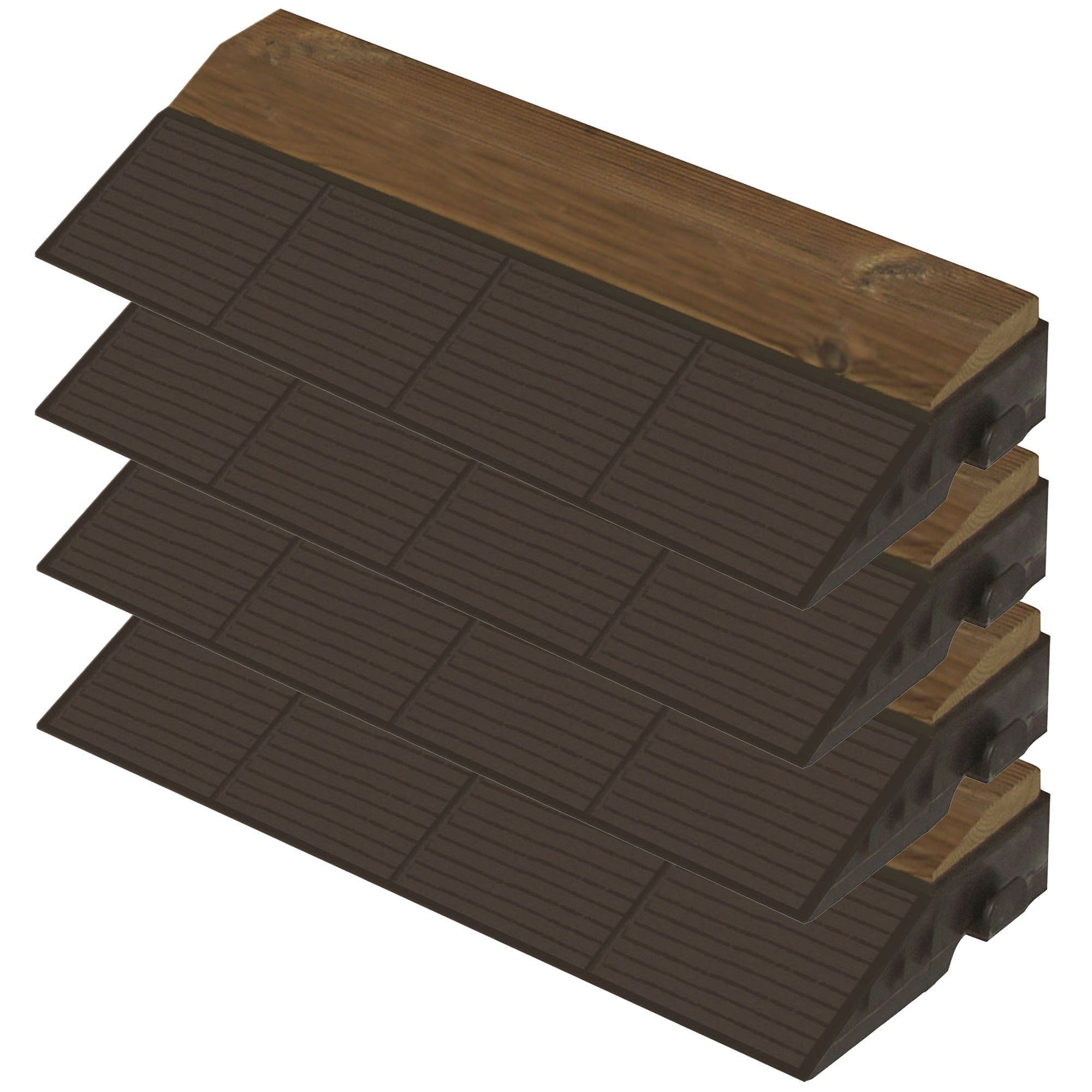 Pack 4 x remates en madera con acabado macho finalización combi-wood - madera