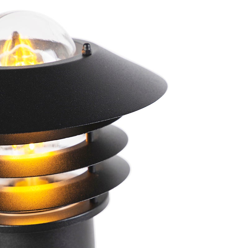 Qazqa moderno lampada bollard da esterno per giardino - Prato - nero, max. 60w, compatibile con lampadines LED, e27, 100cm, IP44 - 7