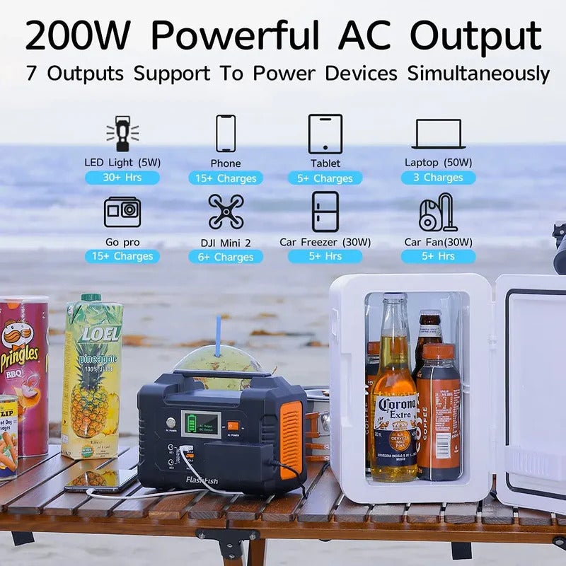 FLASHFISH E200 Station Électrique Portable 200W Batterie Externe Solaire 151Wh Générateur Camping 40800mAh - 7
