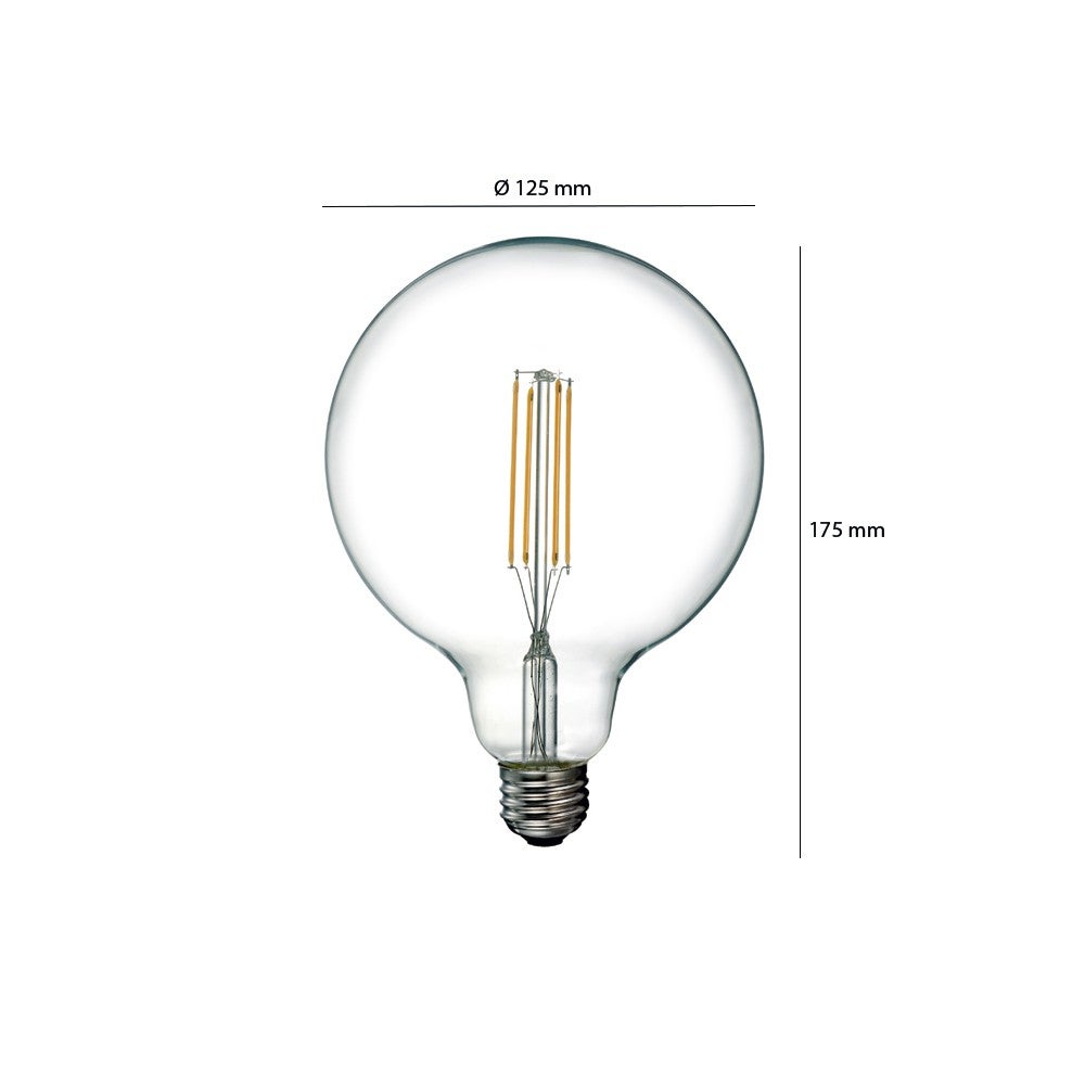 IluminaShop Bombilla LED Inteligente Smart E27 G125 Filamento Dimable CCT 7W WiFi Compatible con Alexa y Google Home 3000+4000+6000 - 6