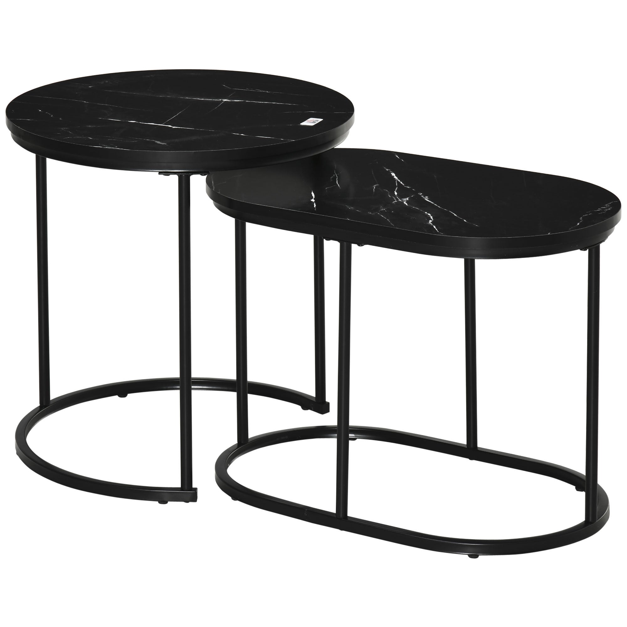 Juego de 2 mesas de centro redondas/ovaladas,hasta 30 kg,mesa de centro ...