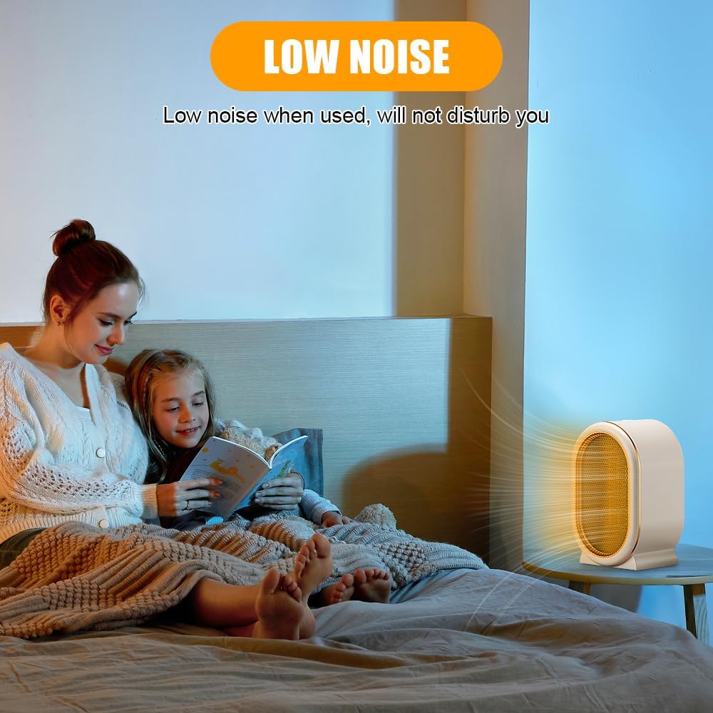 Mini radiateur soufflant à économie d'énergie en céramique, protection contre la surchauffe, faible consommation d'énergie de 1200 W - 5
