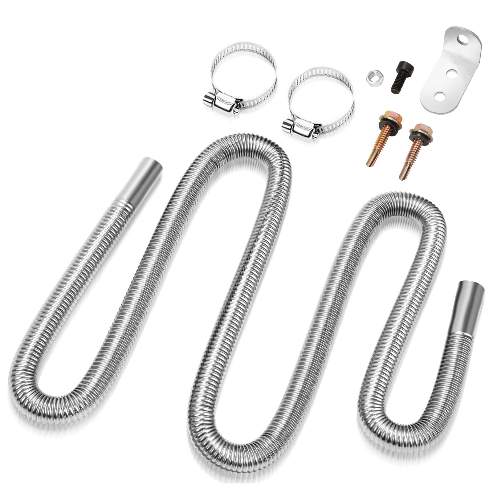 Tubo Di Scarico Per Generatore E Riscaldatore Diesel Aria Auto – 200 Cm – Acciaio Inossidabile Con 2 Morsetti - 5