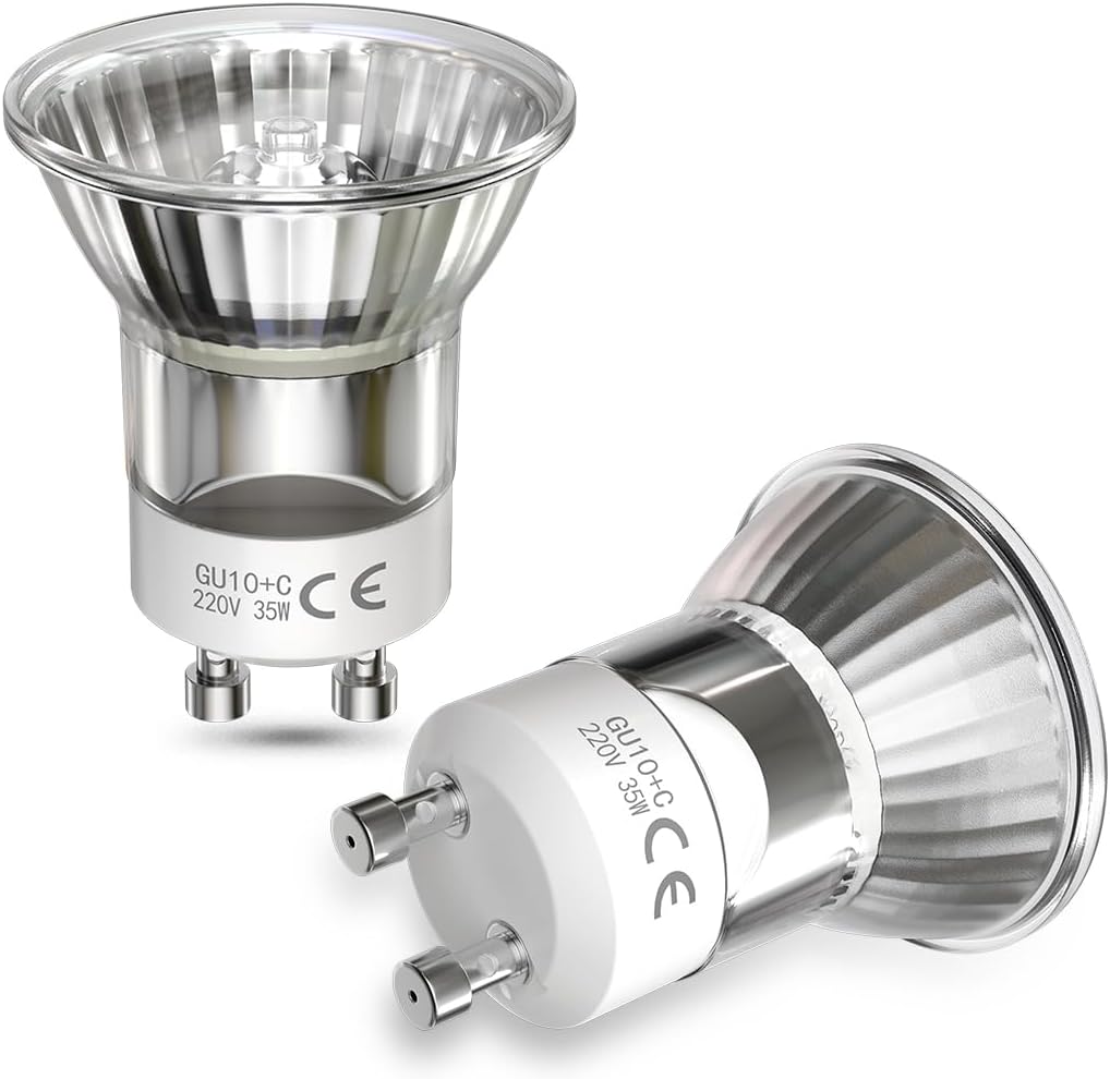 Zestaw 2 żarówek halogenowych Gu10 o mocy 35 W, halogenowa mini żarówka Gu10 o mocy 35 W, żarówka do lampy lawowej o mocy 360 lm – 50 mm