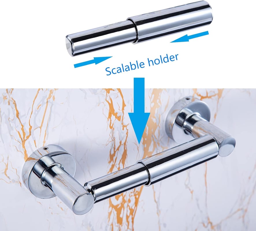 Regulowany uchwyt ścienny na papier toaletowy ze stali nierdzewnej SUS304 do łazienki i pralni, 13,5-19 cm