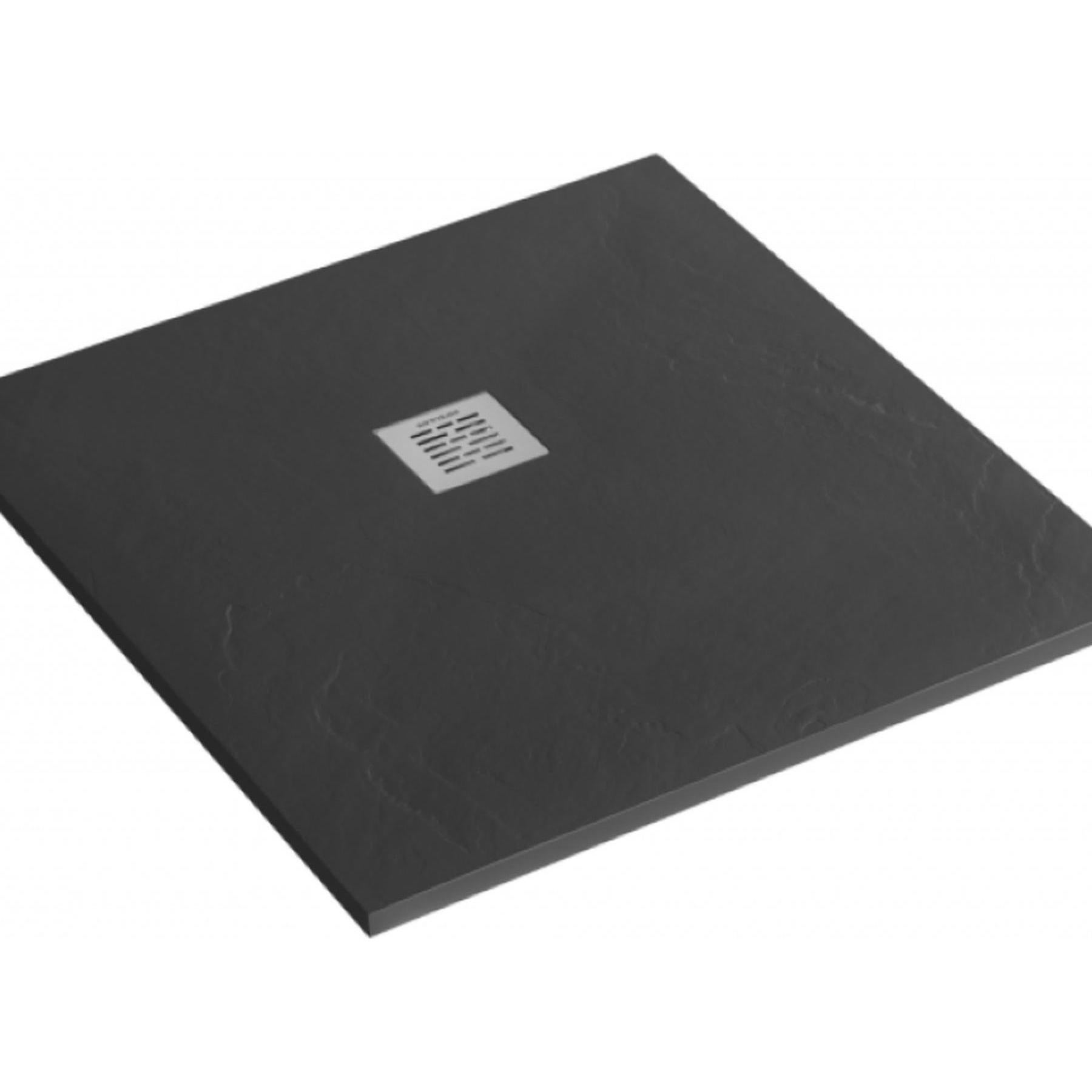 Receveur De Douche Beliani 80x120 Cm, Effet Pierre Gris, SMC, Avec Bonde, Neuf