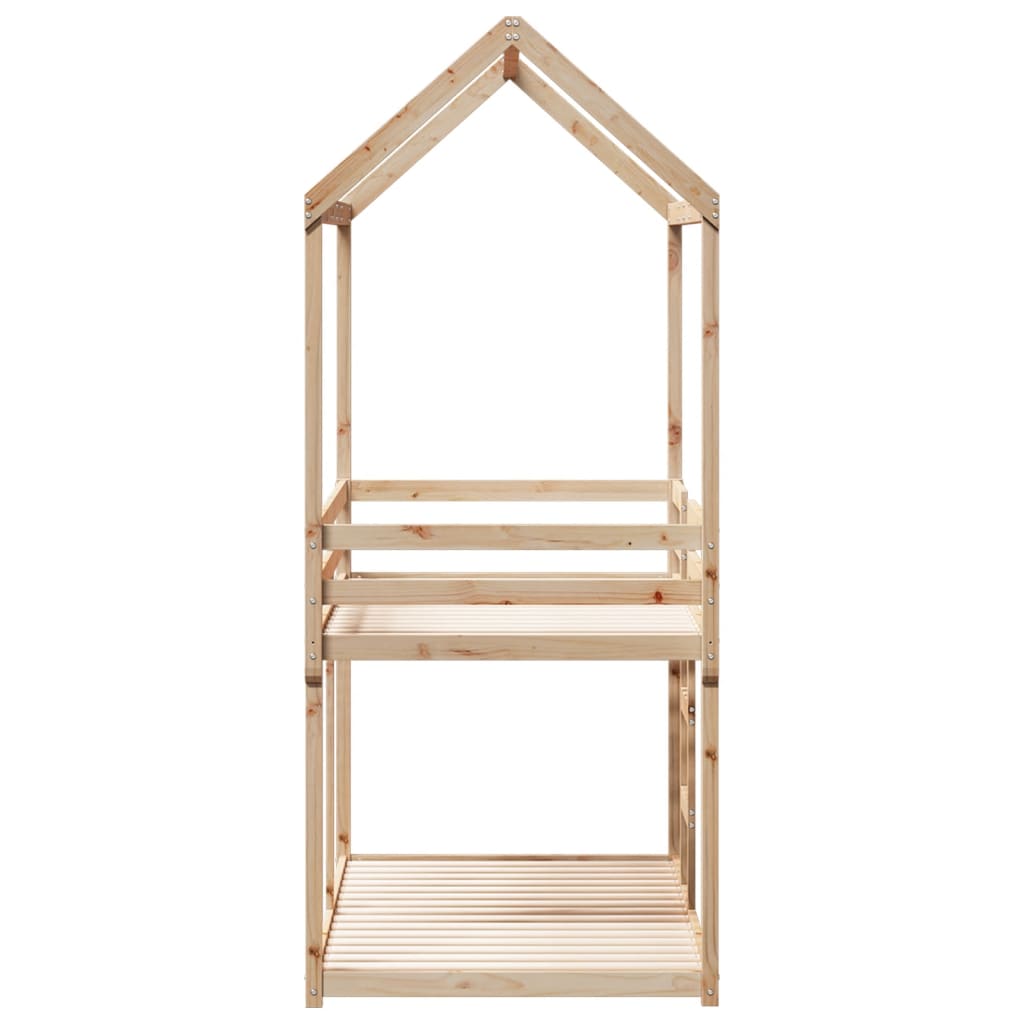 Lit superposé avec toit 75x190 cm bois de pin massif - 7