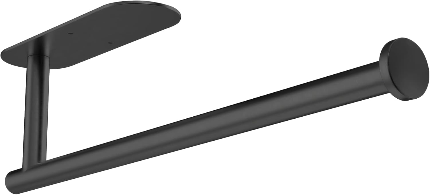 Samoprzylepny uchwyt na ręczniki papierowe, ścienny uchwyt na ręczniki papierowe, uchwyt na ręczniki papierowe, stal nierdzewna, czarny