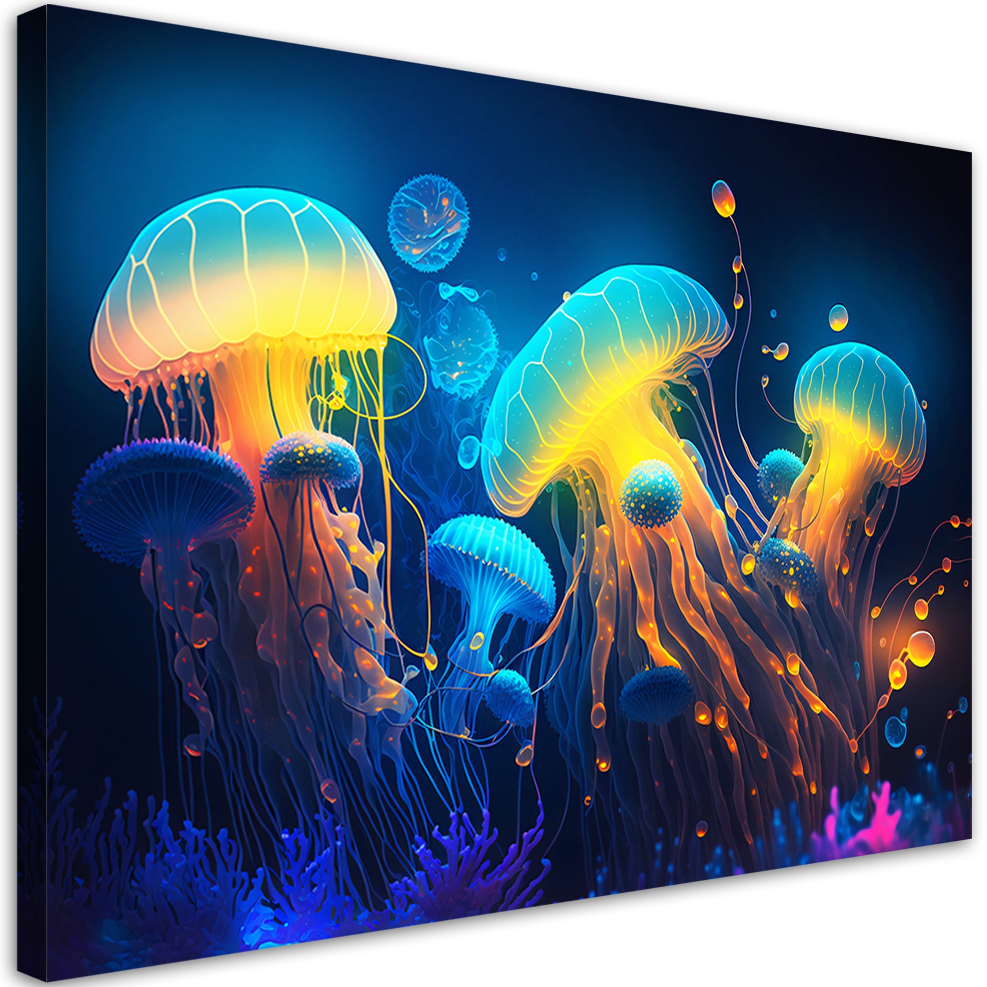Obraz na płótnie, Neonowa abstrakcja morska 60x40