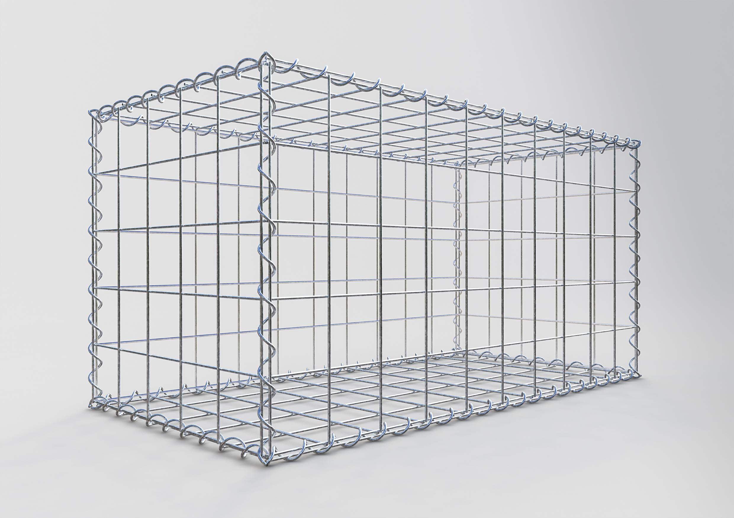 Gavión de acero galvanizado 100x50x50cm (LxAxP), malla 10 x 10cm, Espiral, jaula metálica para muro o jardín - 6