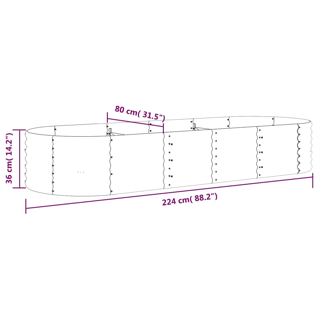 vidaXL Lit surélevé de jardin Acier galvanisé Anthracite - 6