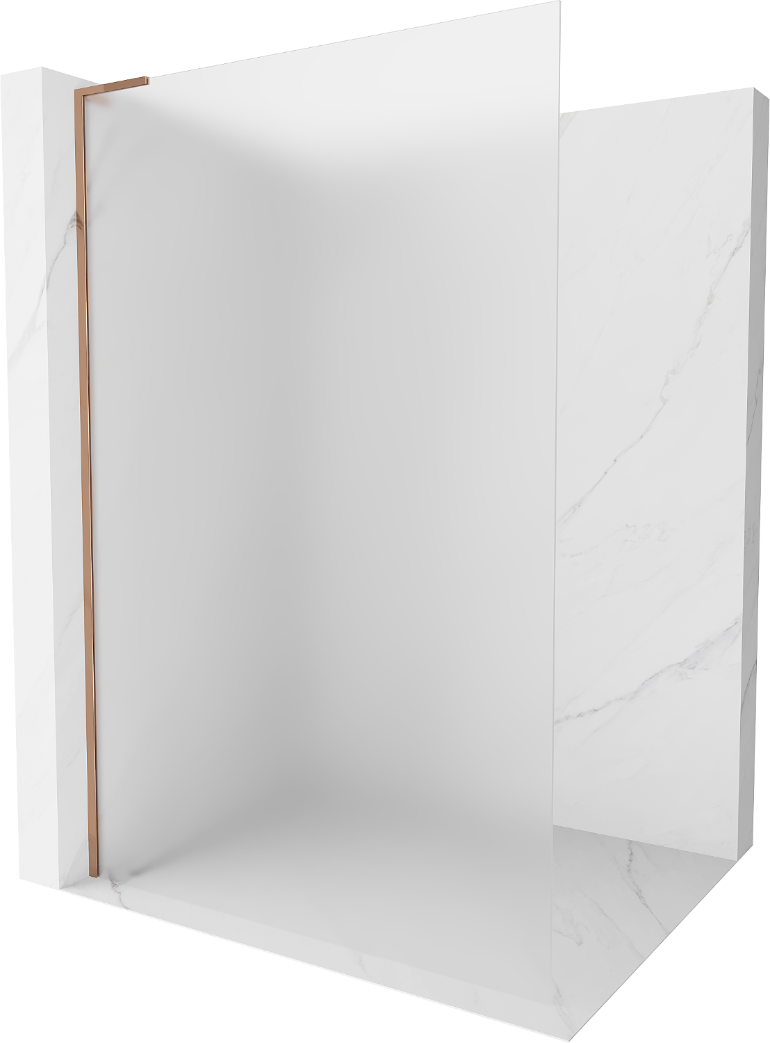 Mexen Kioto L ścianka prysznicowa Walk-in 110 x 200 cm, szron, różowe złoto - 800-110-103-60-30