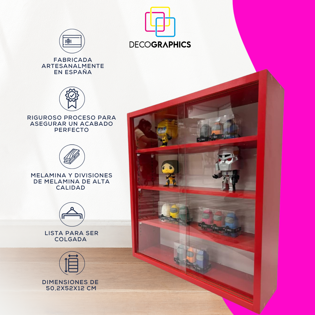 Creative Deco Vitrina Expositora 90 Compartimentos Ajustables – 78.8x50x4.5 Cm, Ideal Para Coches Matchbox Hot Wheels Y Figuras