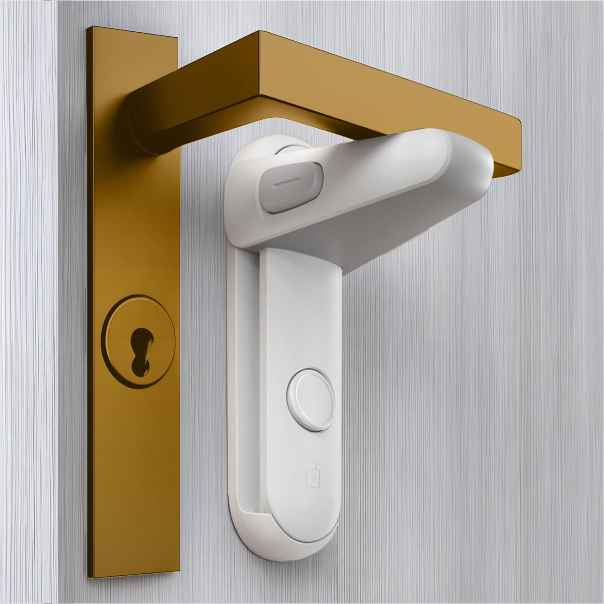 2 Serrure Di Sicurezza Per Porte Per Bambini – Senza Fori, Adesivo 3M VHB, Design Nordic Grigio, Facile Installazione - 2