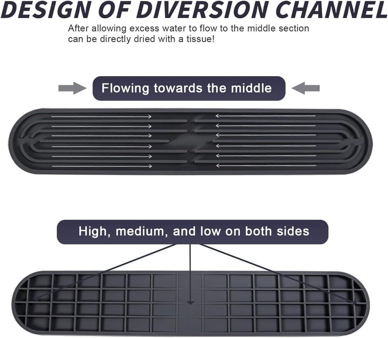 Dwuczęściowa silikonowa mata do odsączania, mata barowa, nadająca się do mycia w zmywarce, antypoślizgowa, do mycia naczyń, na butelki i szklanki, sz - 2