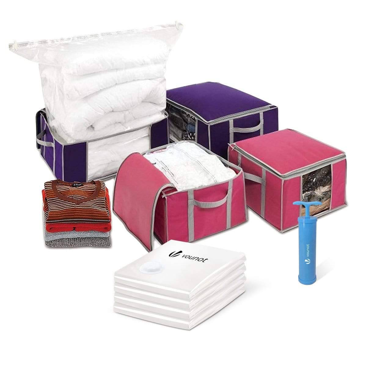 TAILI Sacchetti Sottovuoto Vestiti Viaggio 12 Pezzi 3 Taglie 70 x 45 CM, 60 x 40 CM, 50 x 35 CM Sacchetti Sottovuoto Riutilizzabili per Viaggio