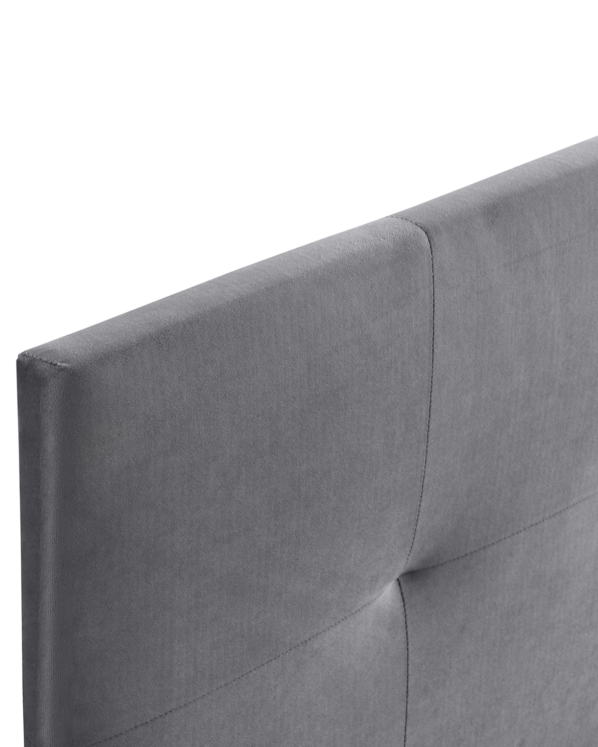 Cabecero de cama JENSEN tapizado en tela velvet gris, cama doble 150 cm - 3