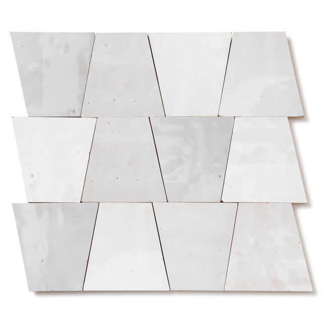 Carrelage Zellige Marocain Blanc Fes Trapèze 10x10x7 cm (vendu par 1 m²) - RO'MA NATURE