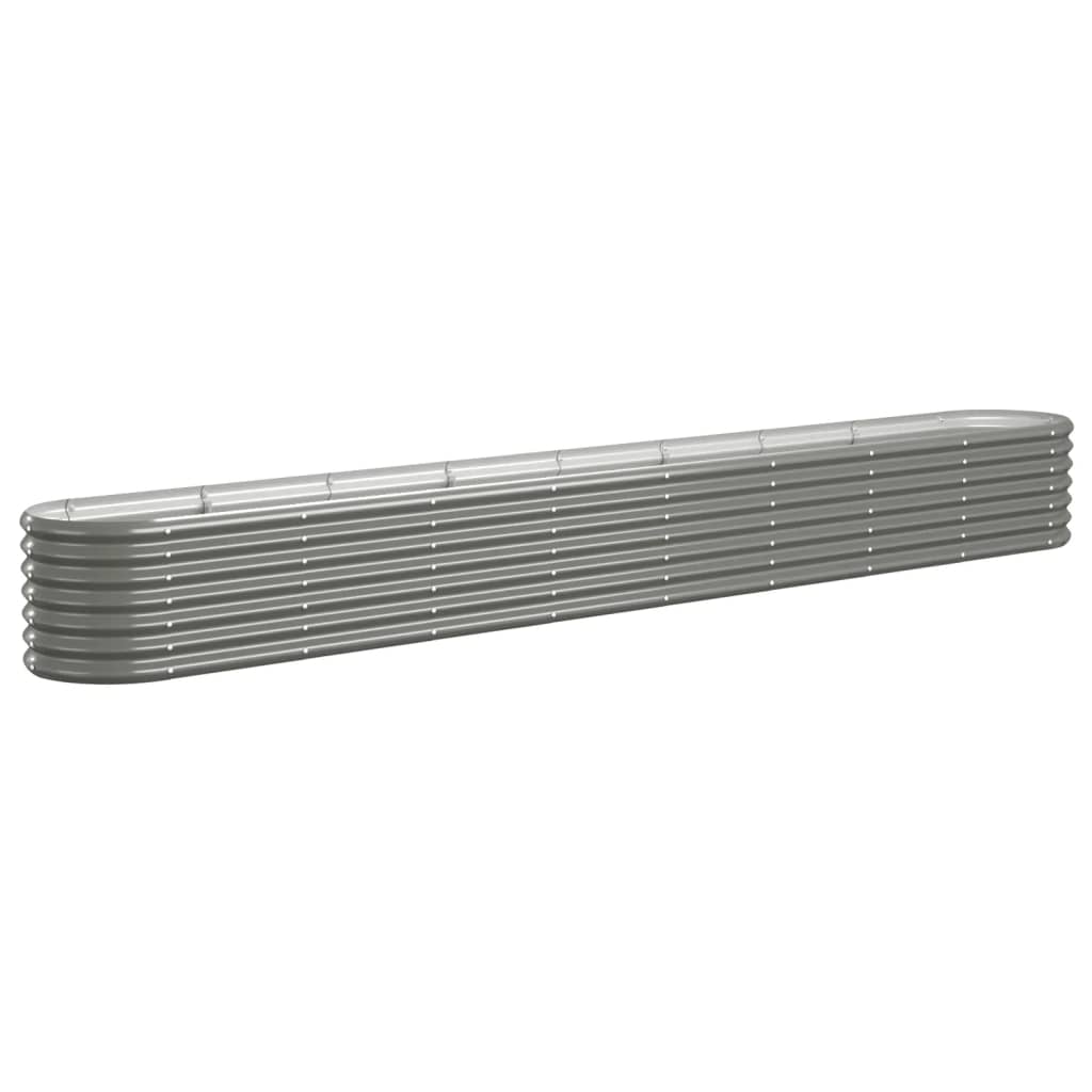 Lit surélevé de jardin Acier enduit de poudre 332x40x36 cm gris - 2