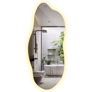 HARRITPURE Specchio da parete irregolare da 61 x 81 cm, nero moderno da appendere a specchio in legno con cornice decorativa per camera da letto soggiorno ingresso