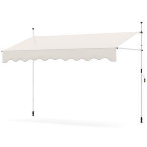 Store Banne Manuel Rétractable - 250x120 Cm - Beige - Sans Perçage
