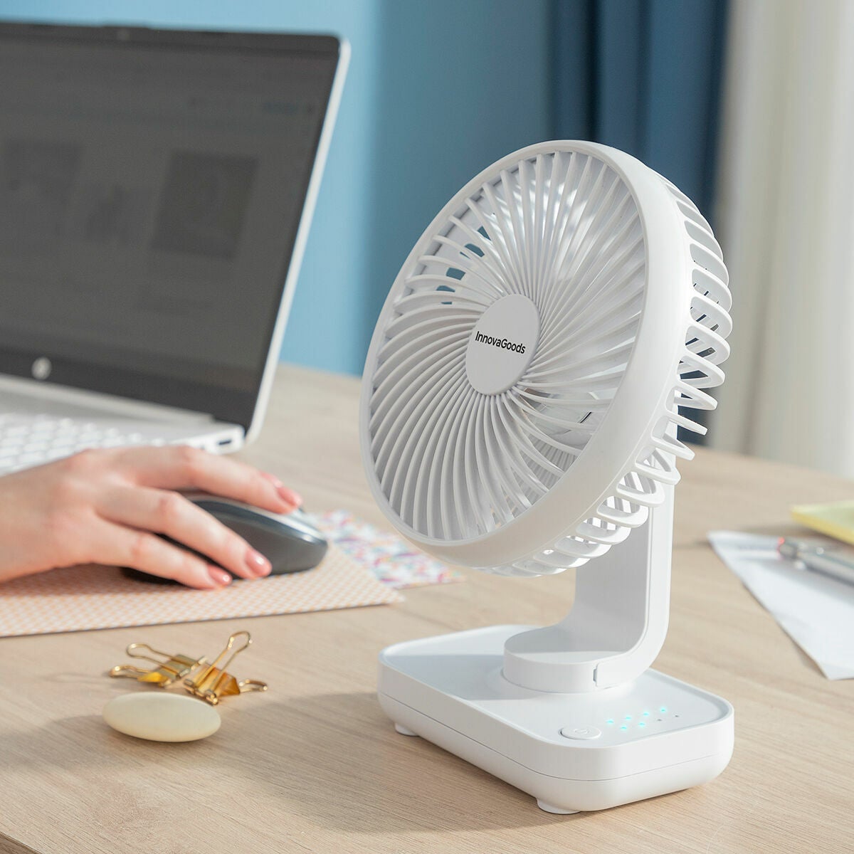 Ventilateur USB Silencieux,Ventilateur Bureau 3 Vitesses,360° Rotation Petit Ventilateur de Table Portable Performant - Bricolage