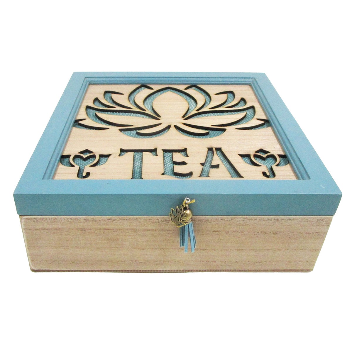 Origen home decor - organizador té tea cocina   te azul - 8x24x24 cm