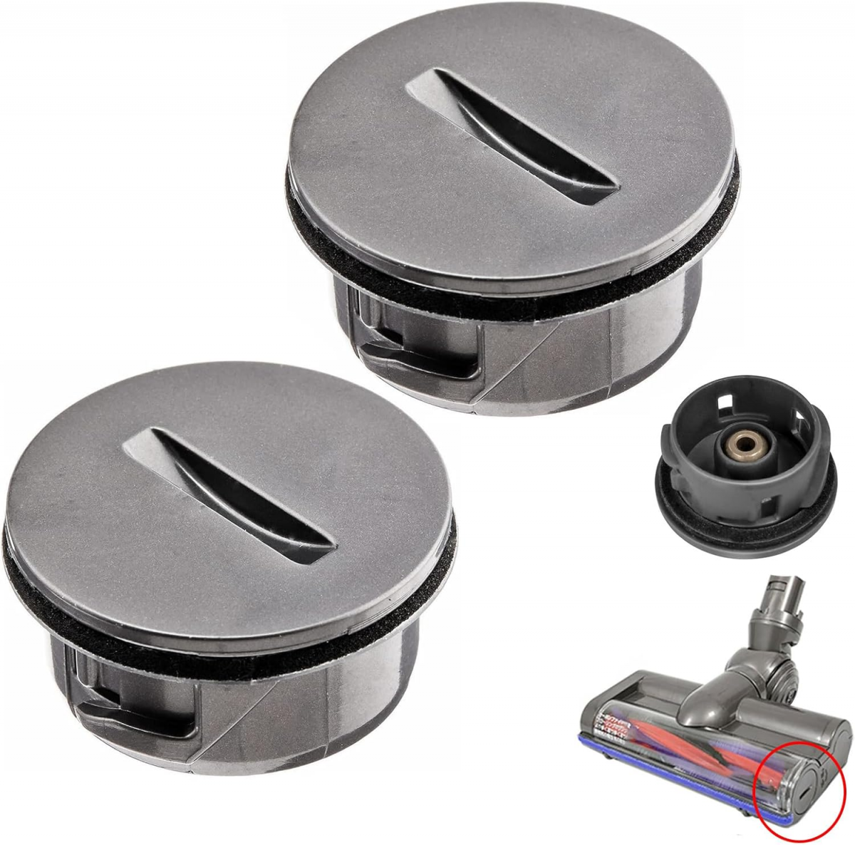 Zestaw 2 wymiennych głowic szczotek do odkurzaczy Dyson V6 / DC59 / DC62 / SV03 / SV073.