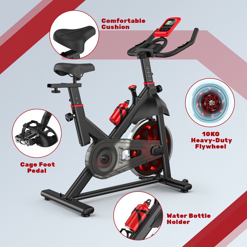 Bicicleta ergométrica RATTANTREE, resistência magnética ajustável, bicicleta ergométrica com assento e tela confortáveis, treinador doméstico - 9